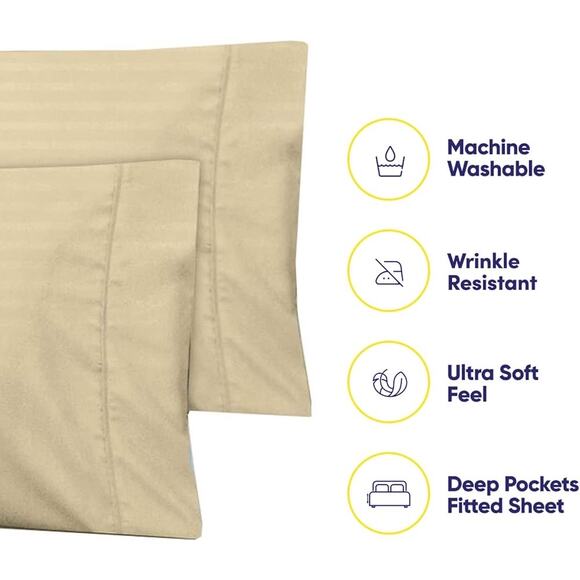 NEW 6-Piece Full Size Sage Green Bed Sheet Set 1500 Supreme Collection - Picture 3 of 6